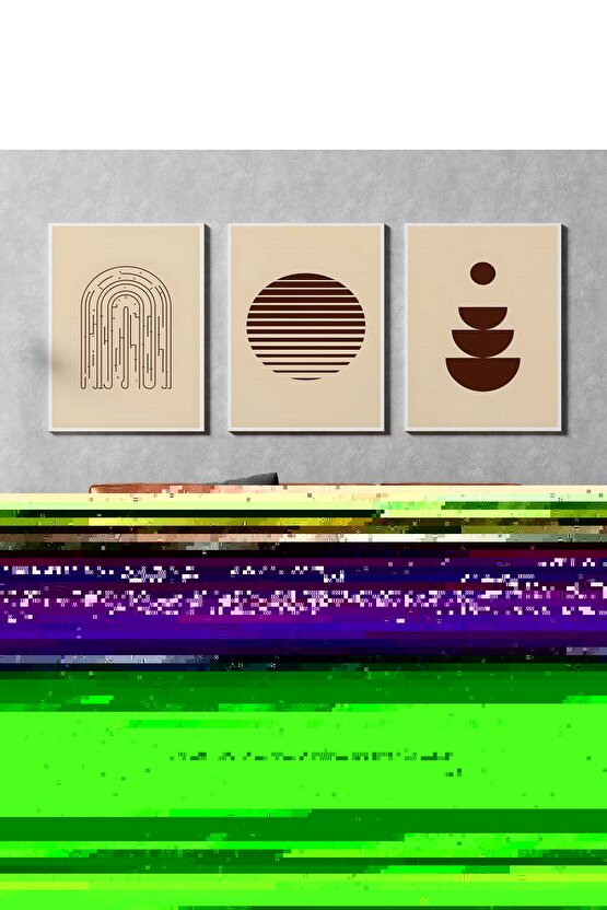 Matisse - Boho - Art Deco - Soyut - Doğa ( 3 lü Çerçevesiz ) Poster - Afiş - Tablo KR2C01071