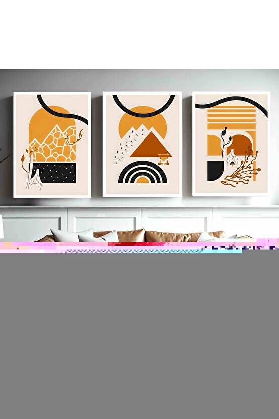 Matisse - Boho - Art Deco - Soyut - Doğa ( 3 lü Çerçevesiz ) Poster - Afiş - Tablo KR2C00170