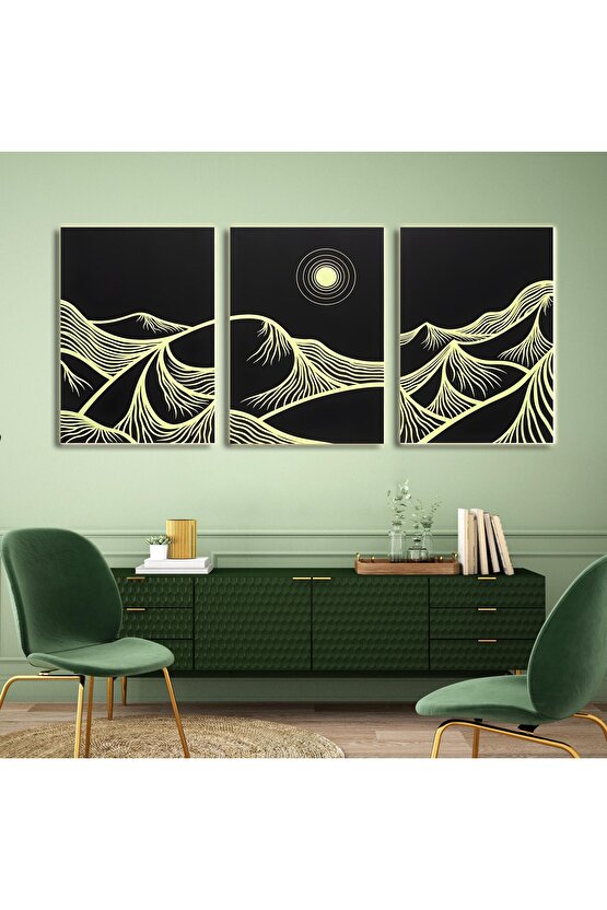 Matisse - Boho - Art Deco - Soyut - Doğa ( 3 lü Çerçevesiz ) Poster - Afiş - Tablo KR2C00161