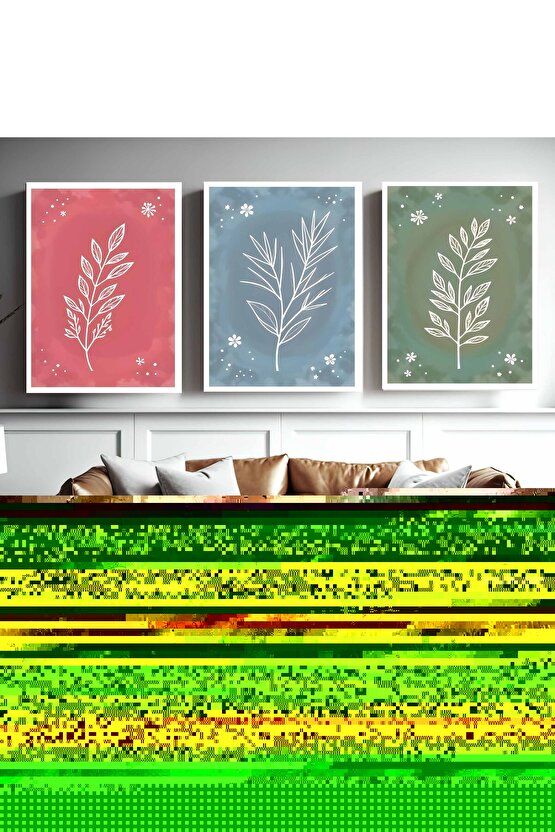 Matisse - Boho - Art Deco - Soyut - Doğa ( 3 lü Çerçevesiz ) Poster - Afiş - Tablo KR2C01053