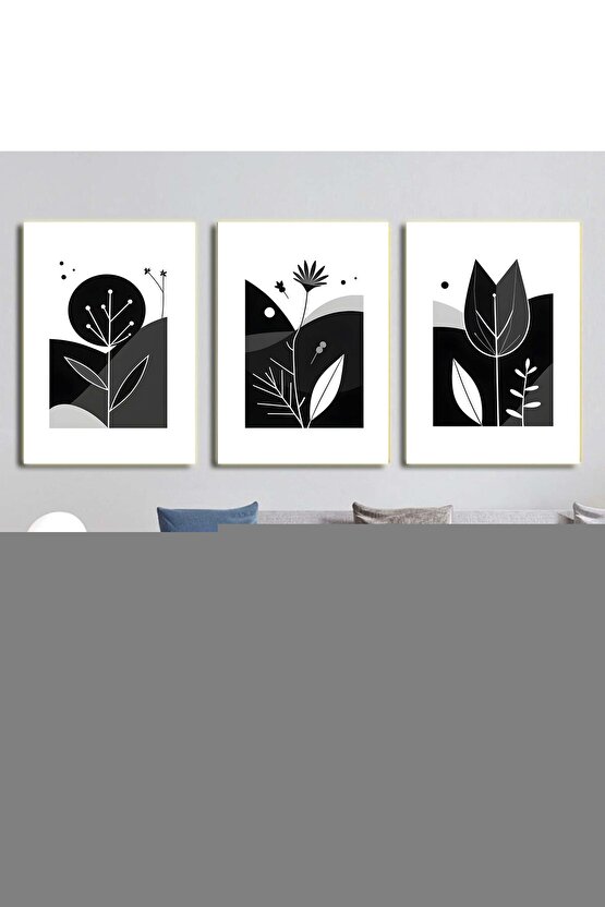 Matisse - Boho - Art Deco - Soyut - Doğa ( 3 lü Çerçevesiz ) Poster - Afiş - Tablo KR2C00893