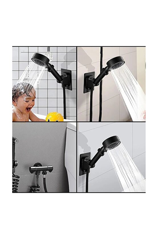 Duş Başlığı Tutucu Ayarlanabilir 120 Derece Oynar Güçlü Yapışkanlı Suya Dayanıklı El Duşu Tutucu