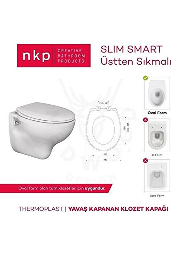 Slim Smart Thermoplast Yavaş Kapanan Klozet Kapağı 0302