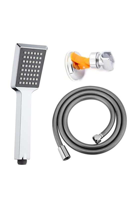 Quadro Duş Başlığı + Vakumlu Mafsal + Pvc Duş Hortumu Duş Takımı Duş Seti