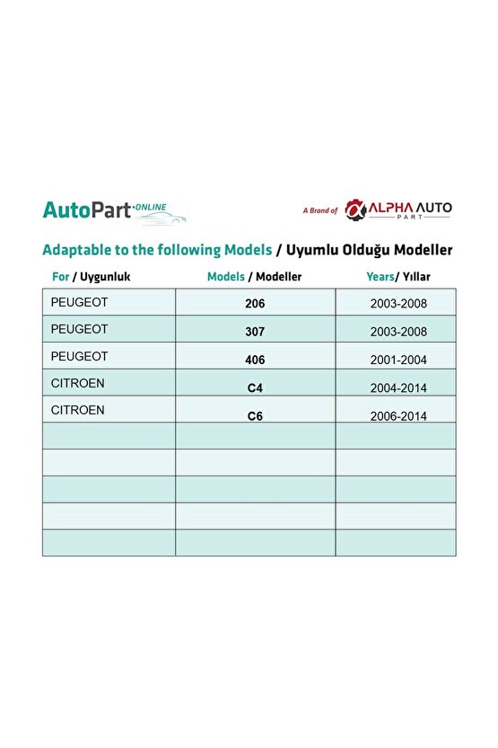 Peugeot Citroen Fiat için Davlumbaz Klips - 1 Adet