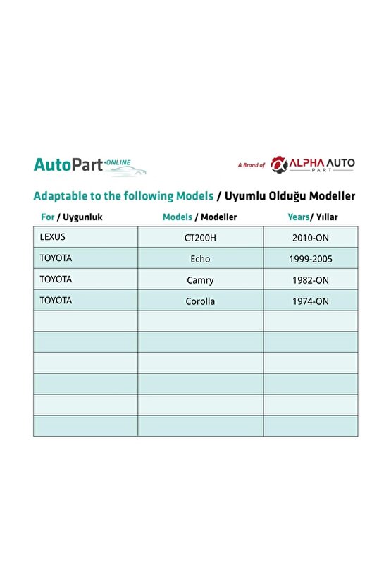 Toyota Corolla Camry ECHO Lexus CT200H için Kaput Contası Tutma Klips - 100 Adet