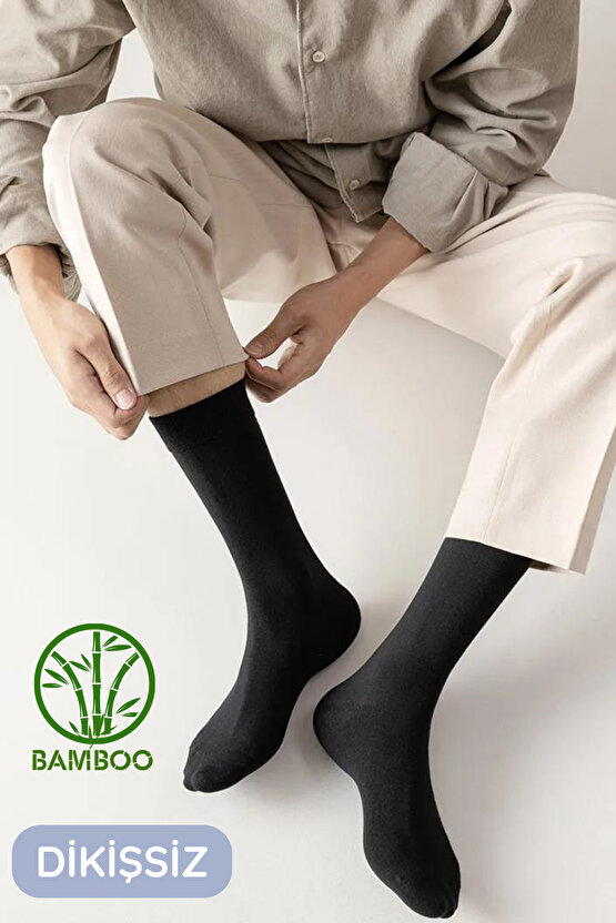 Erkek Yazlık Bambu Soket Uzun 8 Çift Karma Renkli Çorap