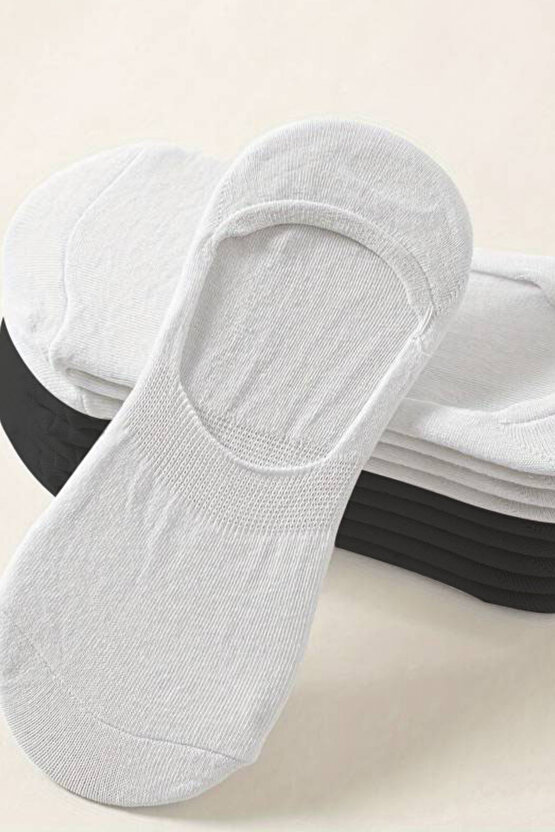 Kadın - Erkek Düz Desen (10LU PAKET - 10 ÇİFT) Pamuklu Terletmez Babet Çorap