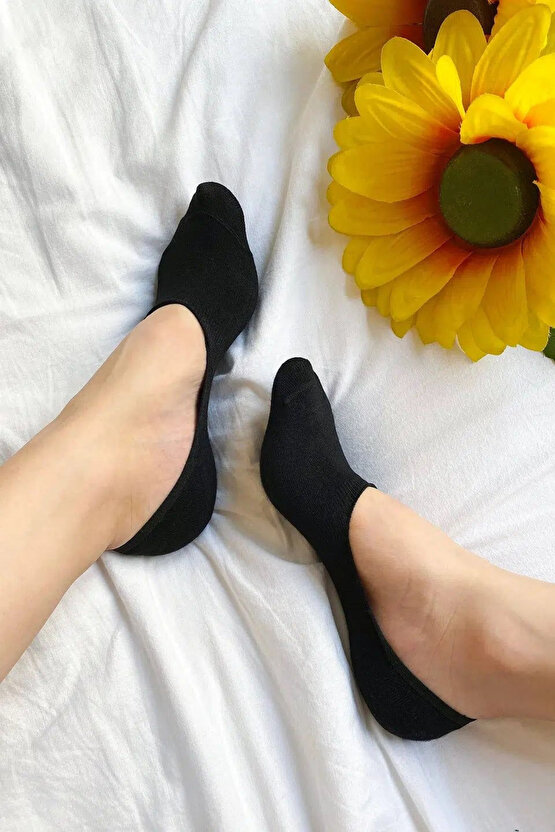 Kadın - Erkek Düz Desen (10LU PAKET - 10 ÇİFT) Pamuklu Terletmez Babet Çorap