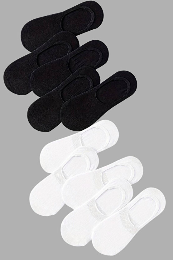 Kadın - Erkek Düz Desen (10LU PAKET - 10 ÇİFT) Pamuklu Terletmez Babet Çorap