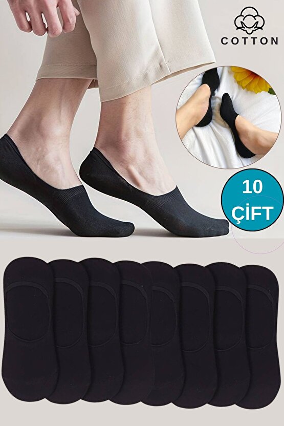 Kadın - Erkek Düz Desen (10LU PAKET - 10 ÇİFT) Pamuklu Terletmez Babet Çorap