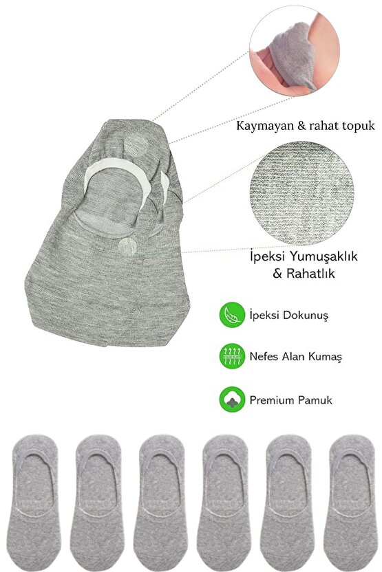 Kadın - Erkek Düz Desen (10LU PAKET - 10 ÇİFT) Pamuklu Terletmez Babet Çorap