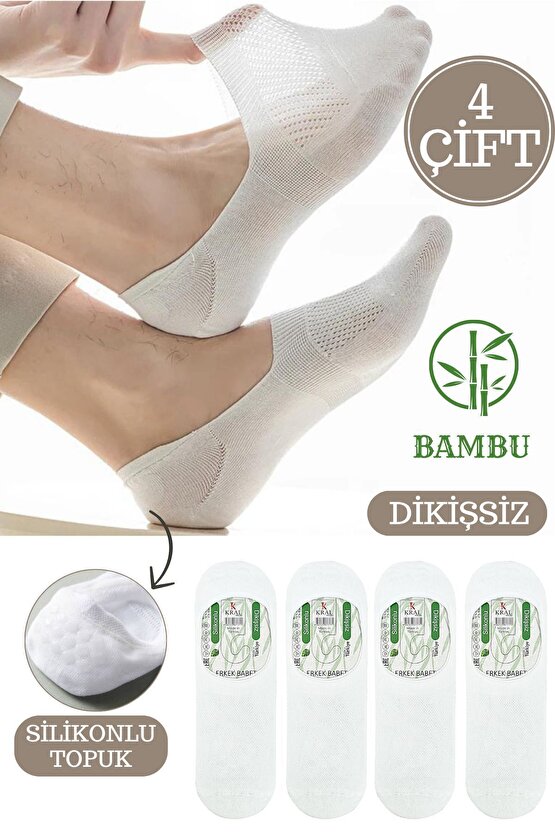 Erkek -  Bambu Babet Çorap Dikişsiz Parfümlü Silikonlu Erkek Babet Çorap