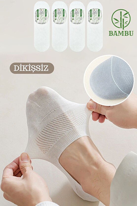 Erkek -  Bambu Babet Çorap Dikişsiz Parfümlü Silikonlu Erkek Babet Çorap