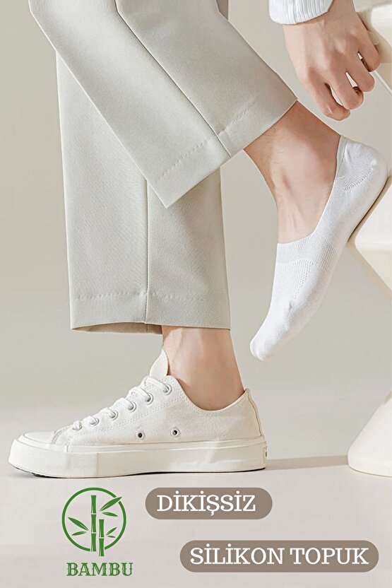 Erkek -  Bambu Babet Çorap Dikişsiz Parfümlü Silikonlu Erkek Babet Çorap