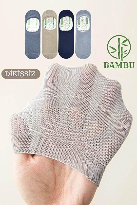 Erkek -  Bambu Babet Çorap Dikişsiz Parfümlü Silikonlu Erkek Babet Çorap
