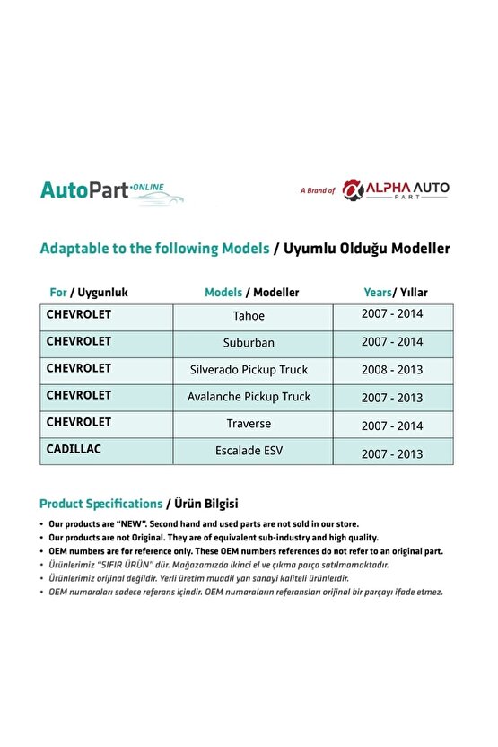 Chevrolet Silverado,avalanche Için Yan Ayna Dişlisi