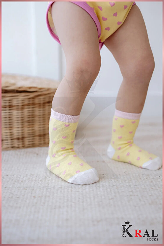 Kız Çocuk Çorap (10 ÇİFT) Desenli Kısa Patik Bebek Çorap