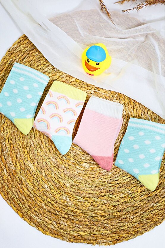 Kız Çocuk Çorap (10 ÇİFT) Desenli Kısa Patik Bebek Çorap