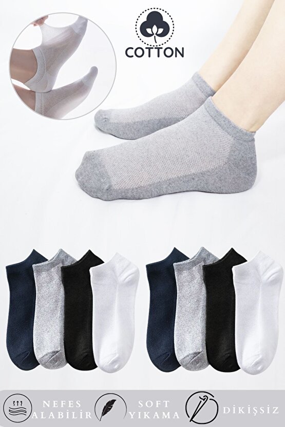 Erkek Çorap Pamuklu Extra Konforlu Ve Yumuşak File Vedili Çorap Seti 8 Çift