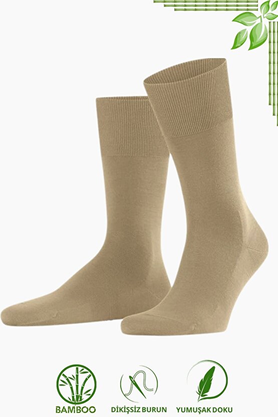 Bambu Erkek Soket Düz Uzun Çorap Klasik Yazlık Dikişsiz 3lü Premium Set