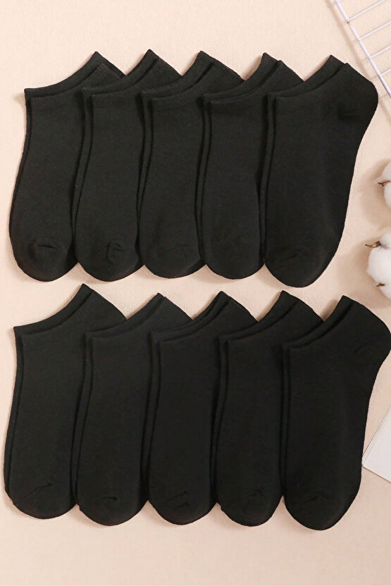 Kadın - Erkek Pamuklu Terletmez (10LU - 10 ÇİFT) Yazlık Görünmez Çorap