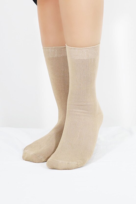 Kadın Çorabı Ter Emici Dikişsiz Extra Soft Model Soket Uzun Bambu Çorap (3 ÇİFT) Asorti Renk