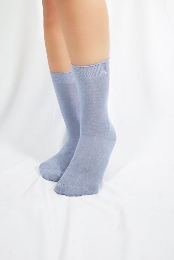 Kadın Çorabı Ter Emici Dikişsiz Extra Soft Model Soket Uzun Bambu Çorap (3 ÇİFT) Asorti Renk