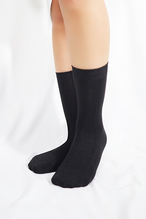 Kadın Çorabı Ter Emici Dikişsiz Extra Soft Model Soket Uzun Bambu Çorap (3 ÇİFT) Asorti Renk