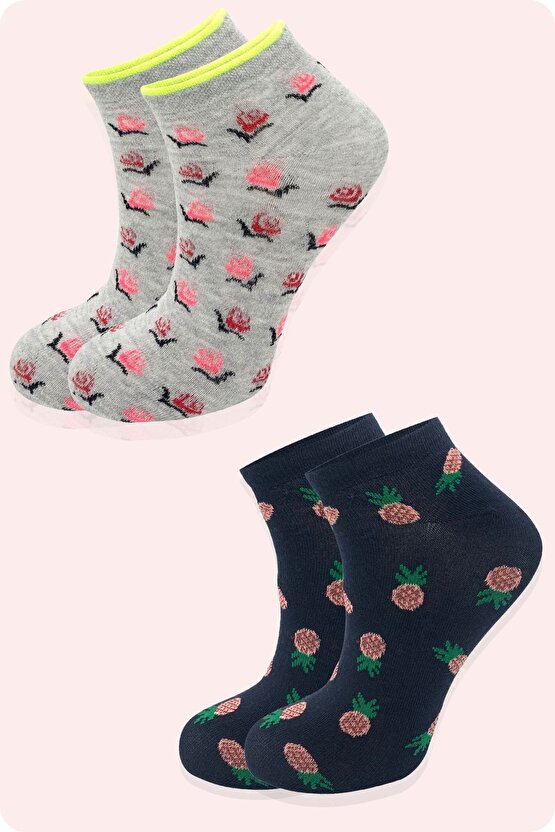 Yazlık Penye - Kadın Patik Çorap 8li (8 Adet) Parfümlü Desenli