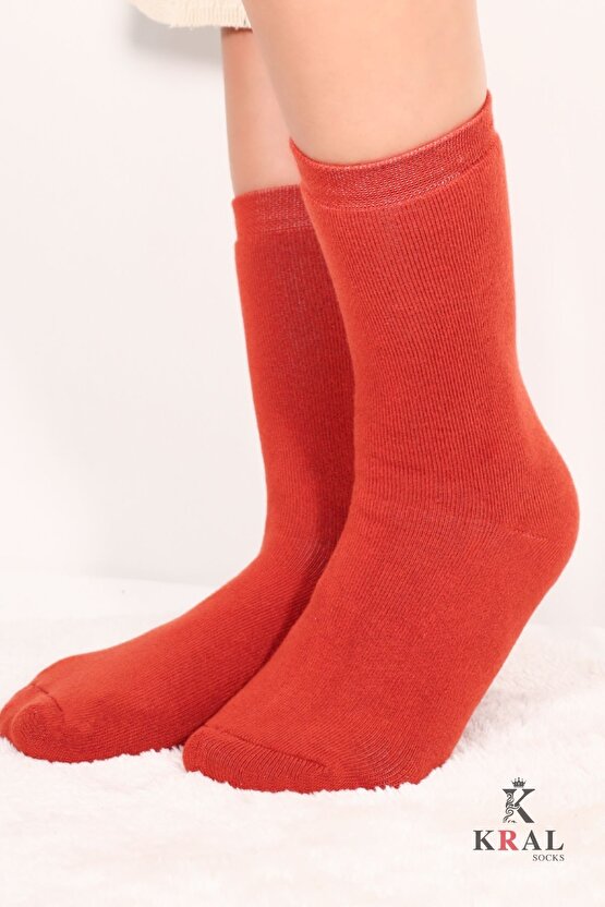 Thermo Özellikli 2X Korumalı (5 Çift) Kadın Termal Renkli Kışlık Yün Havlu Çorap