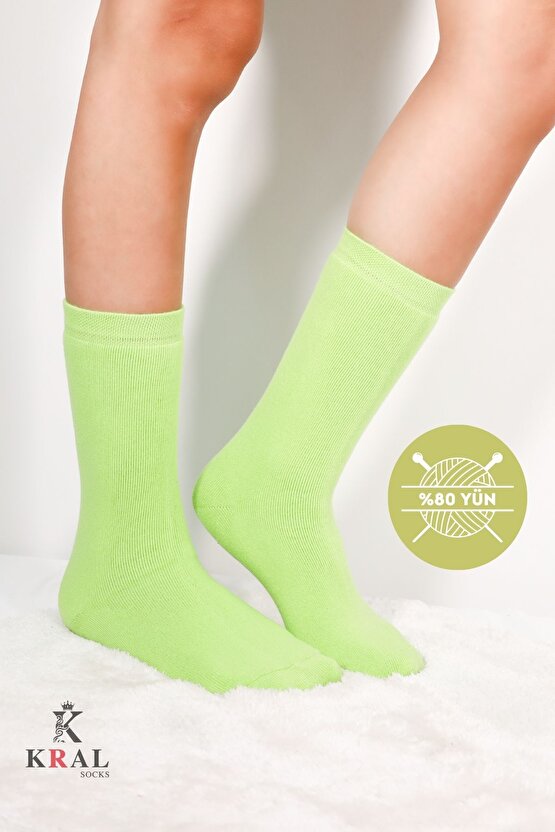 Thermo Özellikli 2X Korumalı (5 Çift) Kadın Termal Renkli Kışlık Yün Havlu Çorap