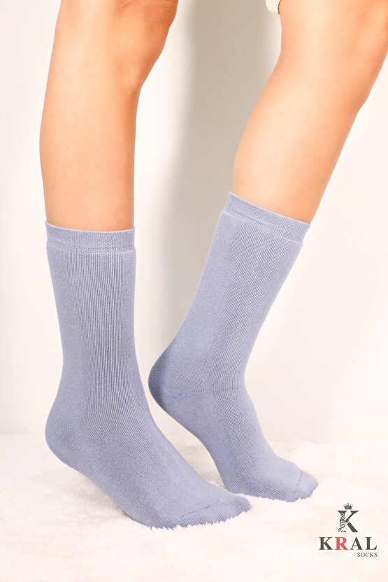 Thermo Özellikli 2X Korumalı (5 Çift) Kadın Termal Renkli Kışlık Yün Havlu Çorap