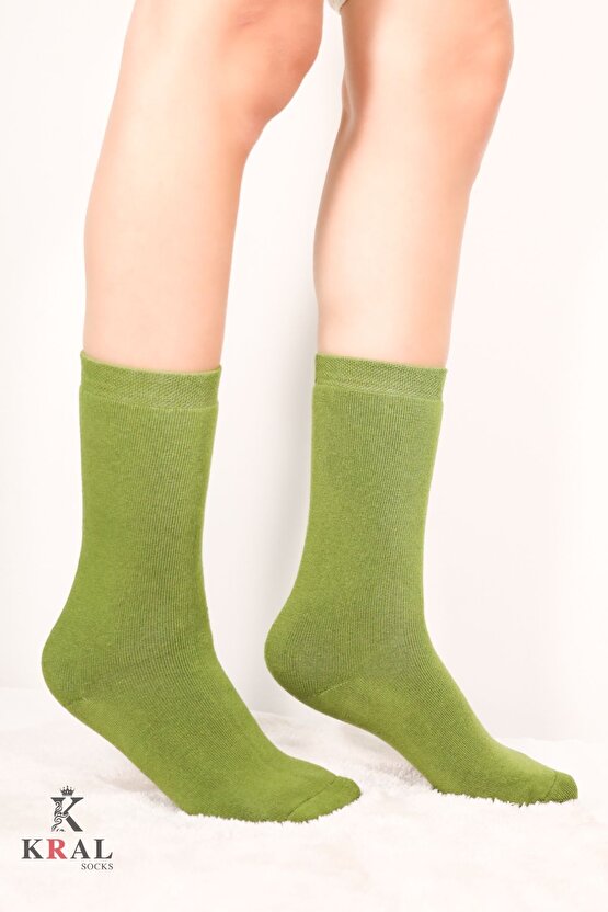 Thermo Özellikli 2X Korumalı (5 Çift) Kadın Termal Renkli Kışlık Yün Havlu Çorap