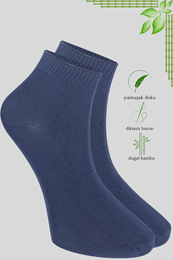 Erkek Çorap Bambu Patik Düz Desen (5 ÇİFT) Dikişsiz Hassas Dokuma Parfümlü Kısa Çorap