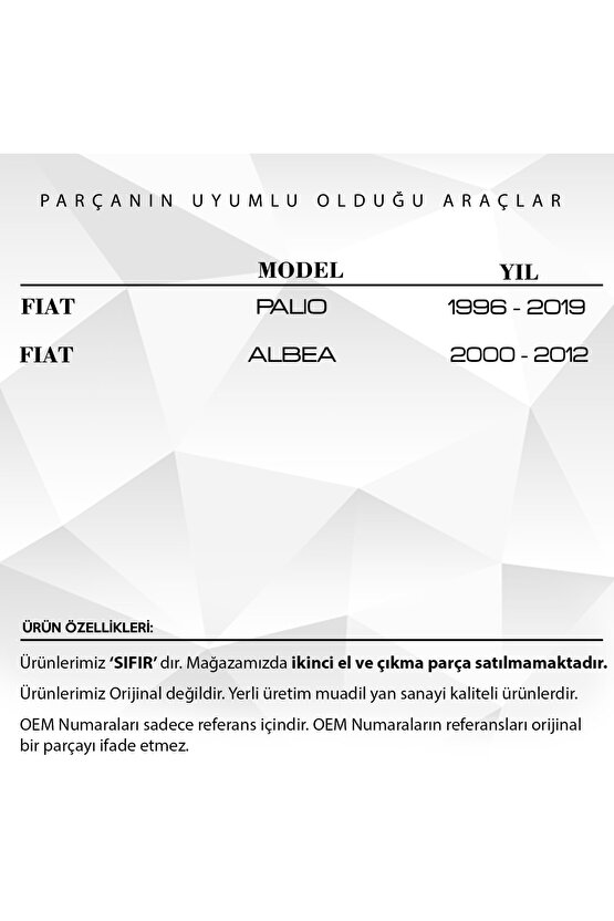 Fiat Palio, Albea Için Ön Sol Kapı Açma Teli