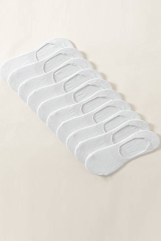 Kadın - Erkek Düz Desen (10LU PAKET - 10 ÇİFT) Pamuklu Terletmez Babet Çorap