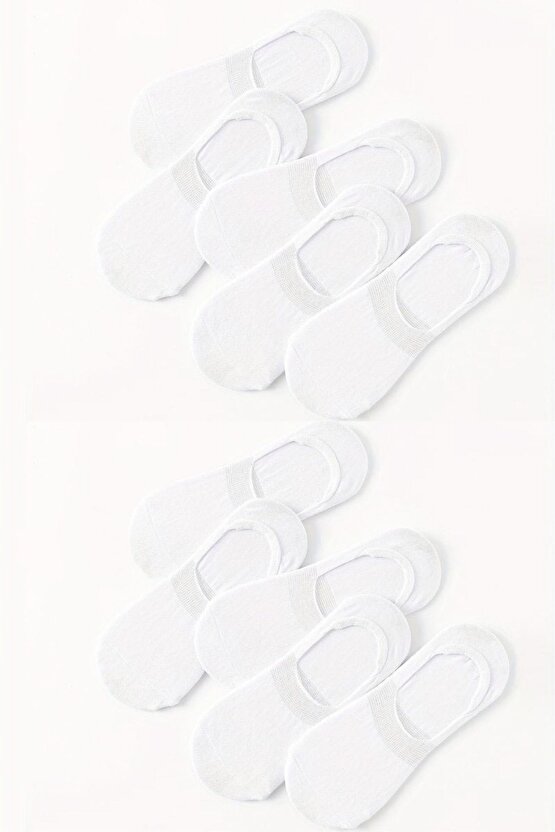 Kadın - Erkek Düz Desen (10LU PAKET - 10 ÇİFT) Pamuklu Terletmez Babet Çorap