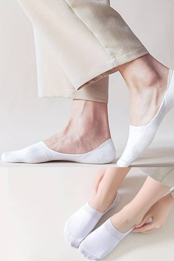 Kadın - Erkek Düz Desen (10LU PAKET - 10 ÇİFT) Pamuklu Terletmez Babet Çorap