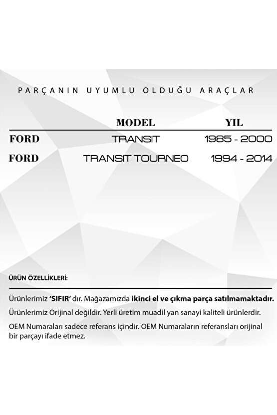 Transit, Tourneo Için Su Fıskiye Memesi 2li