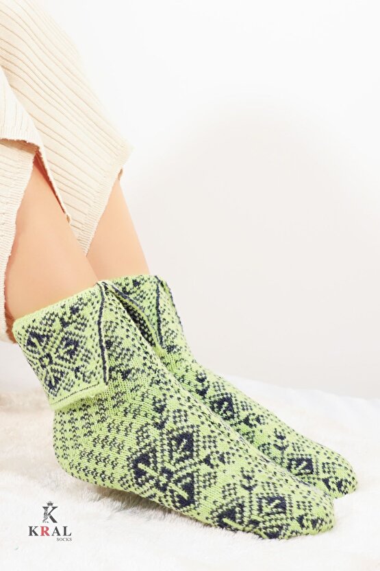 Otantik (5 ÇİFT) Yöresel Çorap Yün Örgü Dokuma (KARMA RENKLER)