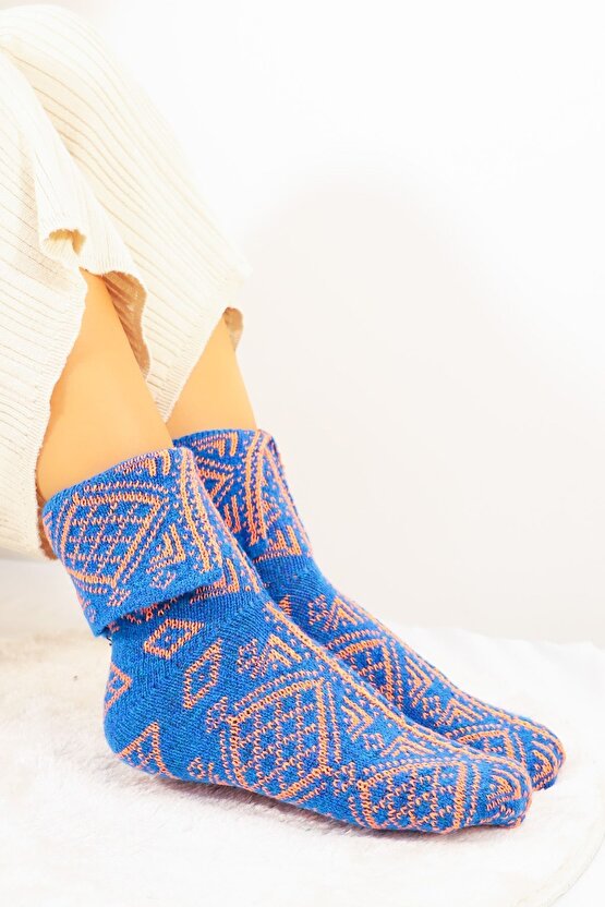 Otantik (5 ÇİFT) Yöresel Çorap Yün Örgü Dokuma (KARMA RENKLER)