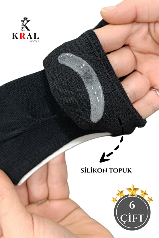 Erkek Snikers (6 ÇİFT) Pamuklu Dikişsiz Hassas Dokuma Terletmez Bambu Çorap