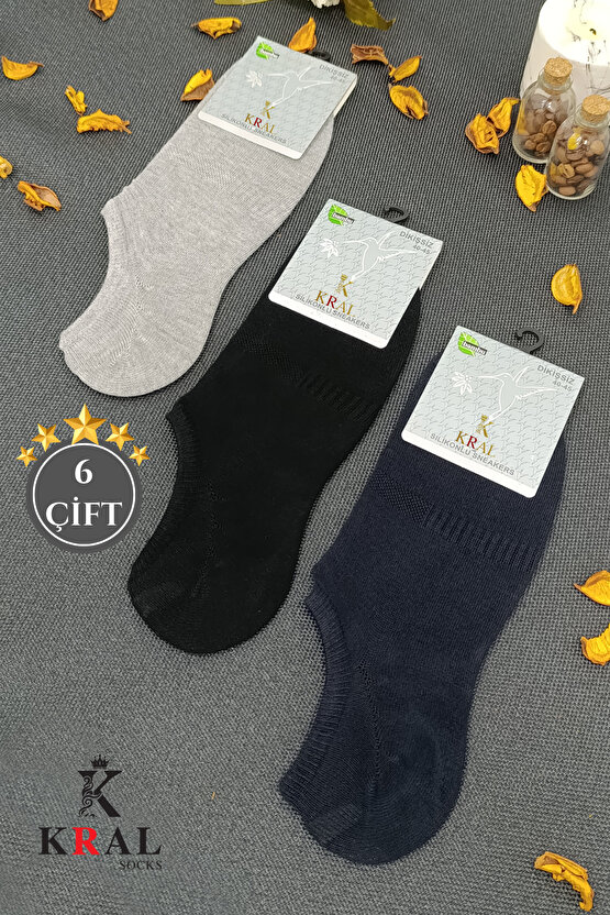 Erkek Snikers (6 ÇİFT) Pamuklu Dikişsiz Hassas Dokuma Terletmez Bambu Çorap