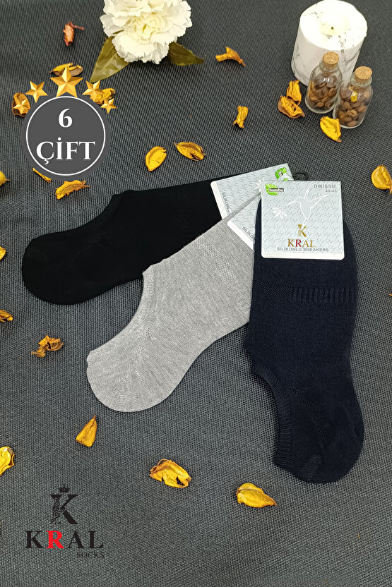 Erkek Snikers (6 ÇİFT) Pamuklu Dikişsiz Hassas Dokuma Terletmez Bambu Çorap