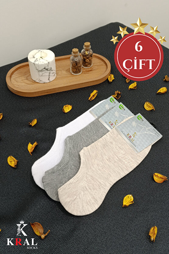 Erkek Snikers (6 ÇİFT) Bambu Dikişsiz Hassas Dokuma Terletmez Bambu Çorap