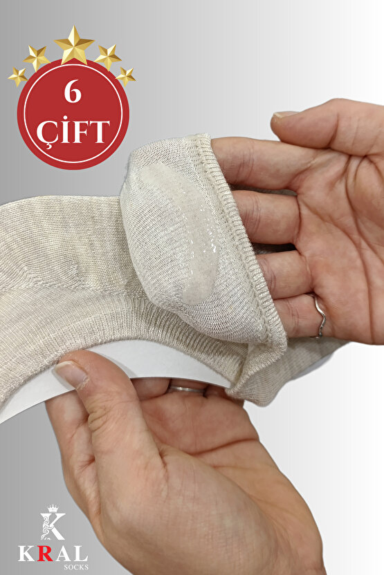 Erkek Snikers (6 ÇİFT) Bambu Dikişsiz Hassas Dokuma Terletmez Bambu Çorap
