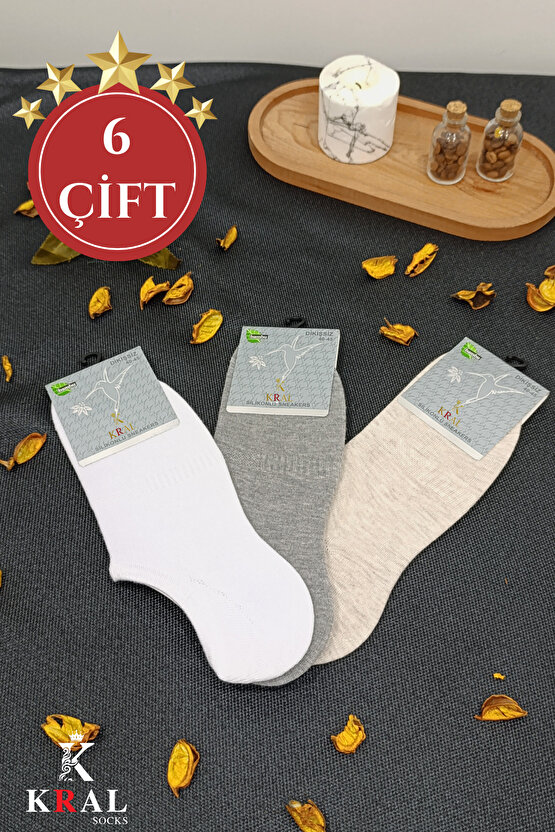 Erkek Snikers (6 ÇİFT) Bambu Dikişsiz Hassas Dokuma Terletmez Bambu Çorap