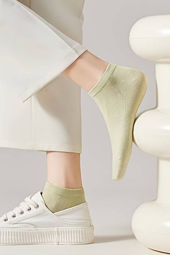 Renkli (10 ÇİFT) Likralı Pamuklu Penye Kadın Patik Çorap