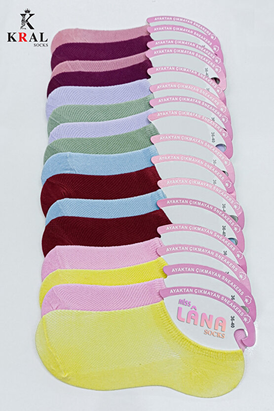 Kadın - Erkek Düz Desen (6 ÇİFT) Snikers Pamuklu (36-40 BEDEN) Terletmez Çorap